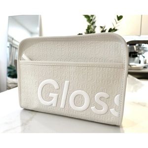 New GLOSSiER Snow White Holiday 2023 Make up Bag Leather